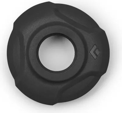 Schwarze Trekking Basket von Black Diamond; 38 mm Durchmesser; für Stöcke geeignet.