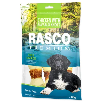 Image de Délicatesse nœuds de buffle enrobés de viande de poulet 6 cm 80 g