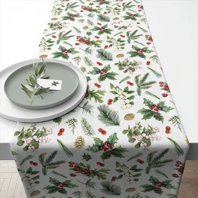 Produktbild von Ambiente tafelloper winter greenery wit