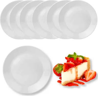 Produktbild von Kuchenteller Dessertteller Set 6 Stück 19cm weiß Frühstücks-Teller Snackteller