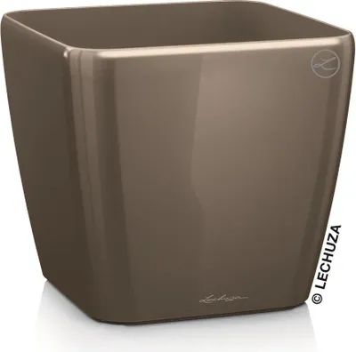 Zdjęcie produktu dla Donica Doniczka Lechuza Do Domu Na Taras QUADRO LS 43/43/40 taupe-szarobrązowy połysk