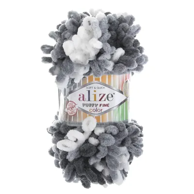 Produktbild von 100g Strickgarn ALIZE Puffy Fine Color, Fingerstrick Fingerstrick-Wolle ohne Nadel
