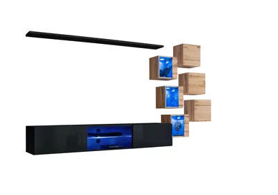 Produktbild von Holzmöbel Modern Wohnwand Designer Wohnzimmermöbel TV-Ständer Wandschrank