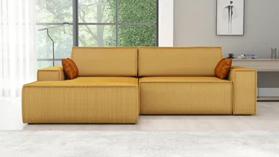 Produktbild von Ecksofa TOR mit Schlaffunktion. Farbe: Mustard.