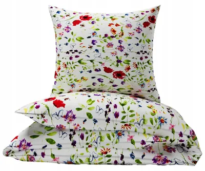 Produktbild von Nyks Bettwäsche 140x160 Baumwolle Blumenmuster Reißverschluss