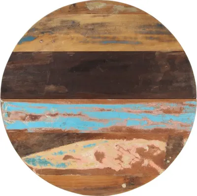 Image de The Living Store Plateau de table rond 80 cm 25-27 mm Vieux bois massif