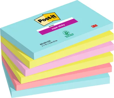 Immagine prodotto di Post-it® Super Sticky Notes - Collezione Cosmic - 76 mm x 127 mm - 90 fogli/pad - 6 pezzi