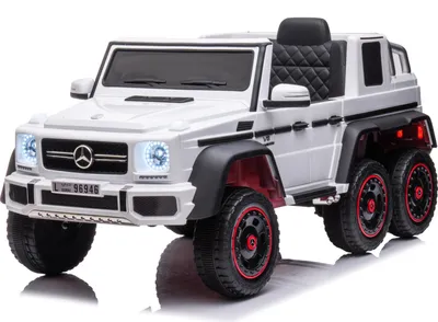 Obrázek produktu pro Dětské elektrické auto Mercedes G63 6X6 AMG dětské auto 12V, 4x45W, s gumovými pneumatikami, kožené sedadlo S dálkovým ovládáním 2.4G (bílé)