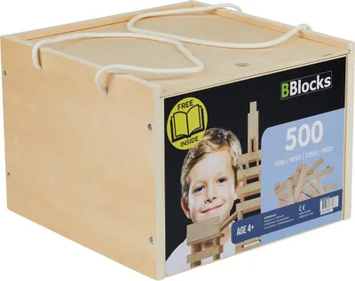 Produktbild von BBlocks Holz-Bausteine Set 500 Stück in Aufbewahrungsbox Spielzeug