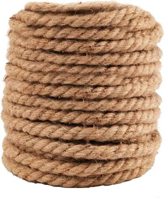 Immagine prodotto di Corda di canapa da 30 m, spessore 12 mm - Marrone naturale - Corda decorativa per giardino