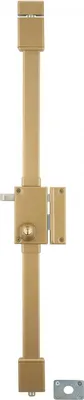 Image de Serrure en applique Targa à tirage pour porte d'entrée, droite, 3 pts, cylindre Ø23mm, axe 45mm, or, 4 clés - THIRARD