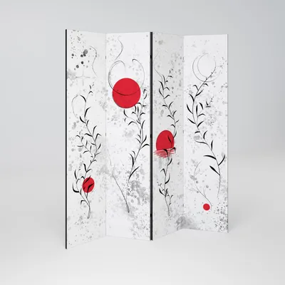Produktbild von SpaceRebels Paravent Raumteiler - 4-teilig Raumtrenner, Druck 1-Seite - Raumtrenner - Trennwand Wohnung - Room Divider - Spanische Wand Deko Modern Sichtschutz