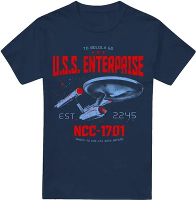 Image de Star Trek - T-shirt pour homme "Stardate 2245" TV5561 (5XL) (Bleu marine)
