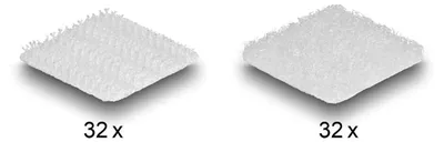 Produktbild von Eckige selbstklebende Klettpunkte weiß 64 Stück 20mm