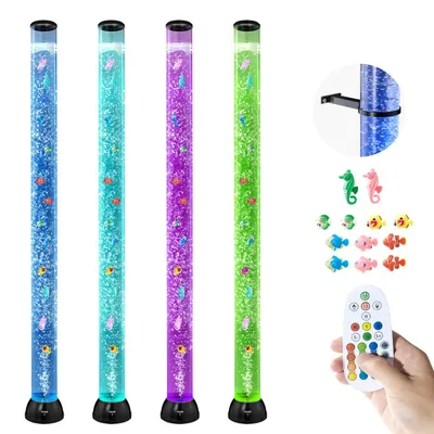 Obrázek produktu pro VEVOR lávová lampa s 10 plovoucími rybami, 151 cm, bublinková světelná lampa, 16 světelných efektů měnících barvu, dálkové ovládání, náladové světlo, akvarijní noční světlo do ložnice, obývacího pokoje, domácí dekorace
