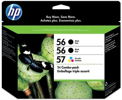 Produktbild von HP 56/56/57 Ink Cartridge Tri-Pack, Schwarz, cyan, magenta, Gelb