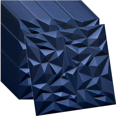 Produktbild von Verdico | 3D Wandpaneel Polystyrol - 50x50 cm - Granatblau - Stilvoll - Modern - 24 Stück, Wand- & Deckenverkleidung