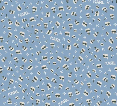 Produktbild von Karl Lagerfeld Wallpaper Designertapete Ikonik Luxustapete Vliestapete blau schwarz weiß 10,05 m x 0,53 m