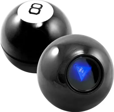 Produktbild von Mystische 8-Ball Wahrsagekugel, Schwarz, 10 cm Durchmesser, aus Kunststoff