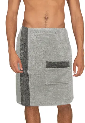 Produktbild von JEMIDI Sauna Frottee Kilt Sarong - M-XXL Herren Männer - Anthrazit Grau - 100% Baumwolle - Saunakilt Saunasarong Saunatuch - Saunahandtuch waschbar