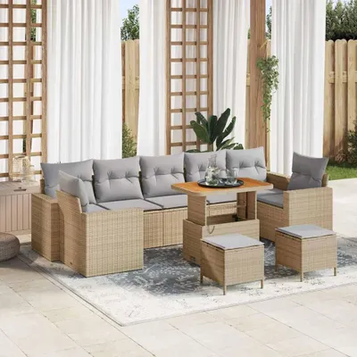 Obrázek produktu pro Maison Exclusive - Zahradní sedací souprava 10 ks béžový polyratan