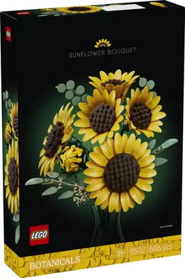 Productafbeelding van LEGO Botanicals Zonnebloemboeket - Kunstbloemen set voor volwassenen - Kunstmatige zonnebloemen en eucalyptus takken voor decoratie in de woon- of slaapkamer - DIY cadeau-idee voor vrouwen - 11502