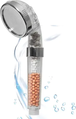 Produktbild von Aquadon Shower Hero – wassersparender Duschkopf mit Mineralsteinen – Duschbrause
