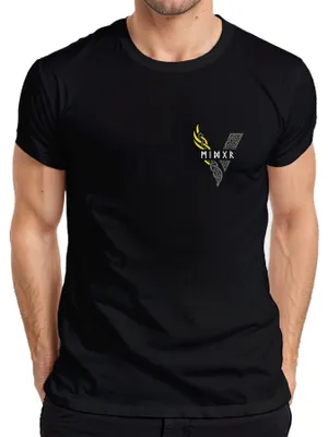 Produktbild von Wikinger Runen V Knotenmuster Nordisch Keltisch Mythologie Gelb Herren T-Shirt, Schwarz, XL