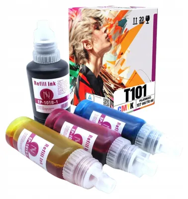 Produktbild von Inkdigo Tintenset 101 XL für Epson EcoTank L14150, L4150, L4156MEAF, L4160 – CMYK, 337 ml,