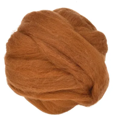 Nadelfilzwolle 100 g, Holzbraun, natürliche Wolle für DIY-Basteln