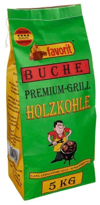 Produktbild von Favorit Buchen Holzkohle Grillkohle Premium Qualtiät aus Buchenholz 5 kg