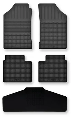 Image de Tapis de sol en caoutchouc + tunnel pour Cadilac CT6 2016- – 5 pièces, noirs, semi-universel, adapté