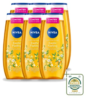 Zdjęcie produktu dla 6 sztuk żelu pod prysznic Nivea Exotic Feeling, pojemność 250 ml, zestaw ekonomiczny