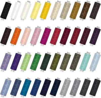 Imagen del producto de - Hilo para coser "Allesnäher" Toldi - 500 metros de hilo para máquina de coser (40 colores diferentes, 1 carrete por color)