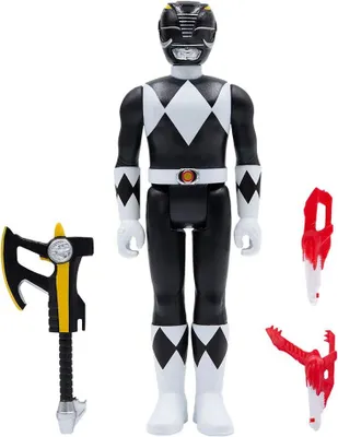 Produktbild von Super7 Mighty Morphin Power Rangers ReAction Actionfigur Black Ranger 10 cm SUP7-RE-POWRW02-BRG-01