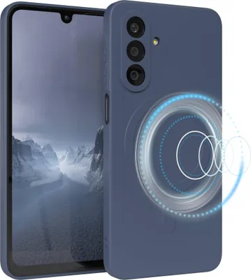 Produktbild von EAZY CASE - Silikonhülle magnetisch für Samsung Galaxy A26, Hülle Silikon, weich stoßfeste Magnet Handyhülle, Schutzhülle mit Kameraschutz, TPU Bumper in Dunkelblau