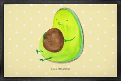 Produktbild von Mr. & Mrs. Panda fußmatte Avocado Pfeifen 50 x 75 cm - Gelb Pastell - Geschenk, Schwanger, Schmutzmatte, Ernährung, Gummimatte, Sauberlaufmatte, Abnehmen, Fußabstreifer