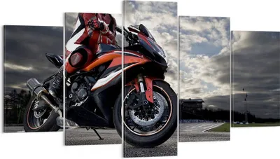 Produktbild von Bild auf Leinwand - Leinwandbild - Sport Rennen Motorrad Reise - 160x85cm - Wand Bild - Wanddeko - Leinwanddruck - Bilder - Kunstdruck - Wanddekoration - Leinwand bilder - Wandkunst - EA160x85-2542