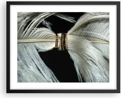 Produktbild von Gerahmtes Poster - Schwarzer Rahmen - Feder Romantik Ehe - 50x40 cm - Wand Bild - Wanddeko - Wandbilder - Kunstposter - Wandposter - Bilderrahmen - Bilder - Kunstdruck - P2BAA50x40-4909
