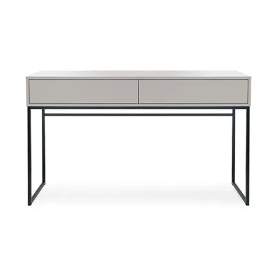 Produktbild von BEAUTYSOFA | Schminktisch GIANA 137 cm – Frisiertisch grifflos mit 2 Schubladen, Kosmetiktisch modern, Konsole, Sandbeige