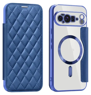Obrázek produktu pro Pro Google Pixel 10 Pro XL 360° Full Body Magsafe RFID Anti Data Theft Art Kožené pouzdro Dark Blue