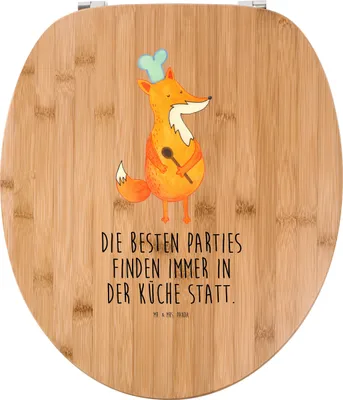 Produktbild von Mr. & Mrs. Panda WC Sitz Fuchs Koch - Transparent - Geschenk, Chefkoch, Bäcker, WC-Sitz, klo deckel, Brille, Toilettenbrille, Klodeckel, Hungrig, Toilettendeckel, Party