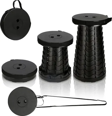 Produktbild von Campingstühle, Campinghocker, Tragbarer Klapphocker, Teleskophocker Angelnhocker Höhenverstellbarer Klappstuhl, Angelstuhl, Trittbank, Belastung 100kg