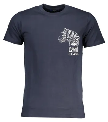 Produktbild von Elegantes Herren T-Shirt Blau mit Rundhals und Print-Design