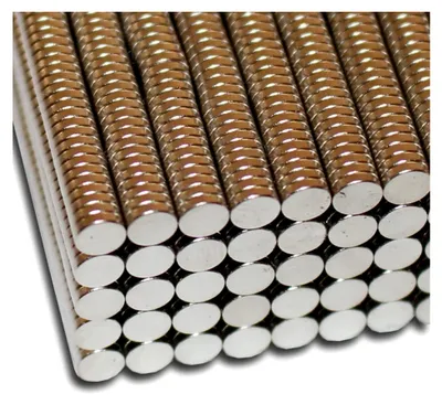 Produktbild von 100 Neodym-Magnete Ø4x1 mm NdFeB N52 vernickelt - Haftkraft etwa 400 g