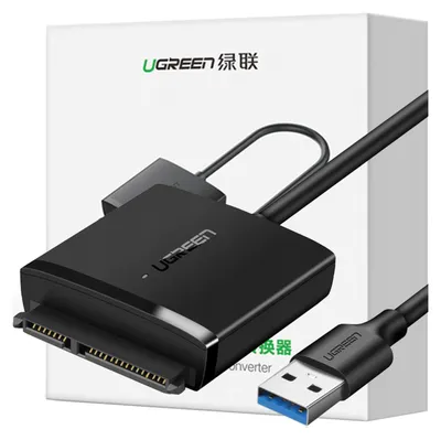 Produktbild von Ugreen 60561, SATA, USB 3.2 Gen 1 (3.1 Gen 1), Männlich, Schwarz, 5 Gbit/s