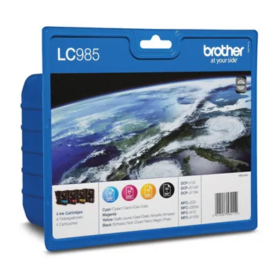 Produktbild von Brother LC985 Rainbow Pack - Gelb, Cyan, Magenta - original - Blister mit akustischem/elektromagnetischem Alarm - Tintenpatrone - für Brother DCP-J125, DCP-J140, DCP-J315, DCP-J515, MFC-J220, MFC-J265, MFC-J410, MFC-J415