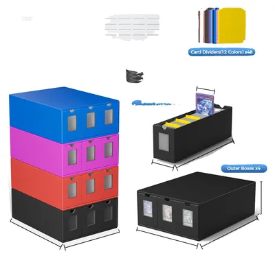 Image de Boîte de rangement pour cartes à collectionner, grande capacité, organisation efficace, MULTI