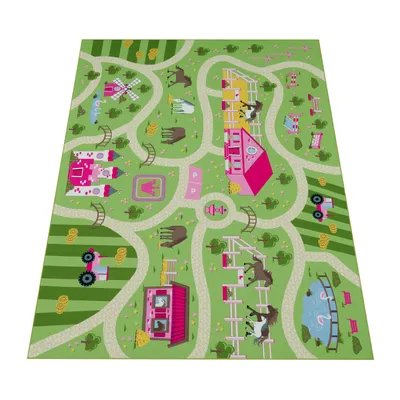 Produktbild von Paco Home Kinderteppich Teppich Rund Kinderzimmer Spielteppich Straßenteppich Modern 160x220 cm