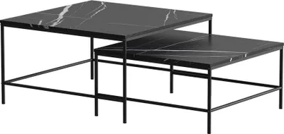 Produktbild von Couchtisch-Set Vicco Ramio Schwarzer Marmor 80 x 80 cm 2 Teile, Model 56191